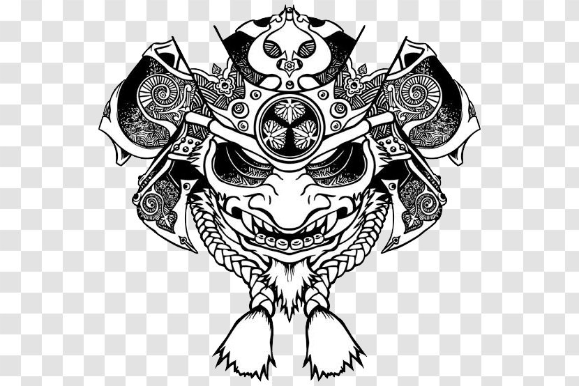 Oni Samurai Mask Drawing Stock Illustration - Ogre Transparent PNG