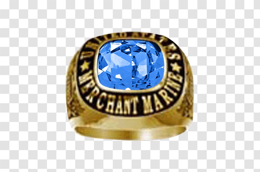 Class Ring Jewellery United States Merchant Marine Sapphire - Military Transparent PNG