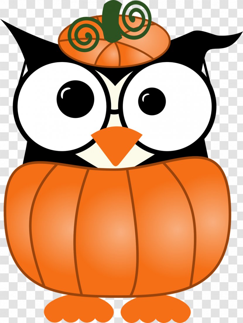 Owl Pumpkin Halloween Jack-o'-lantern Clip Art - Owls Transparent PNG