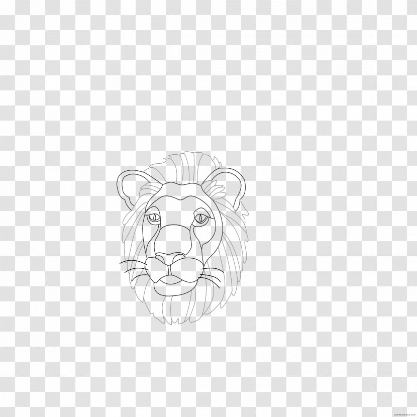 Lion Tiger Sketch Line Art Whiskers - Black Transparent PNG
