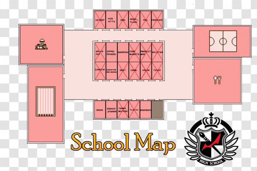 Danganronpa V3: Killing Harmony Dormitory Map Fitness Centre Game - Text - Swimming Pool Top View Transparent PNG