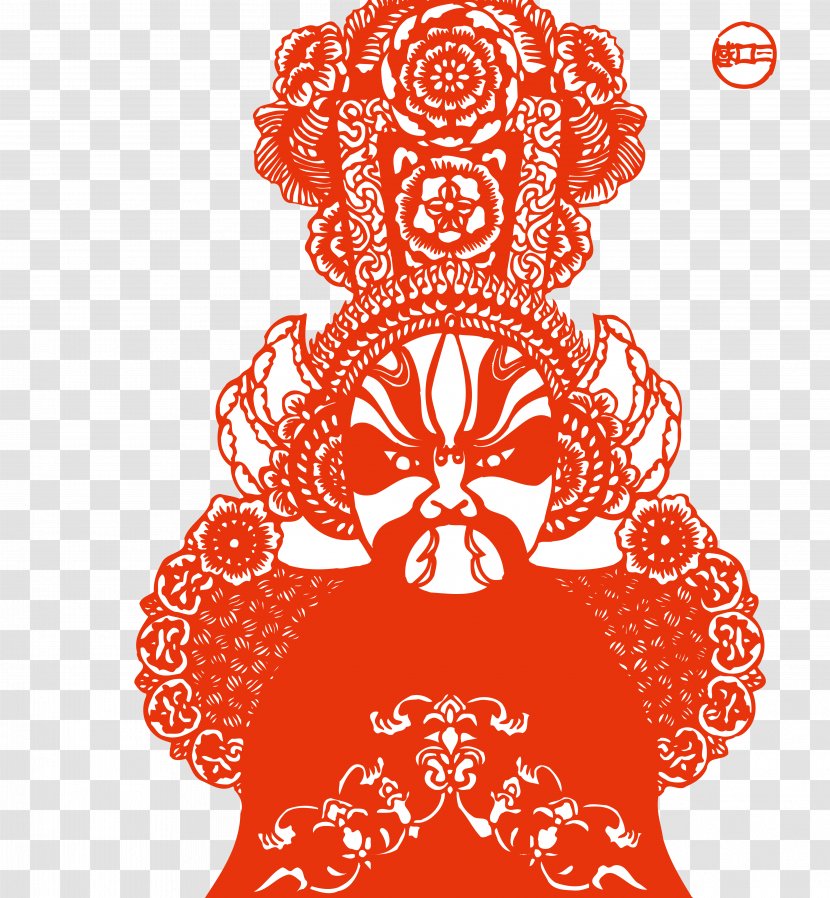 Beijing Peking Opera Chinese Paper Cutting - Facebook Transparent PNG