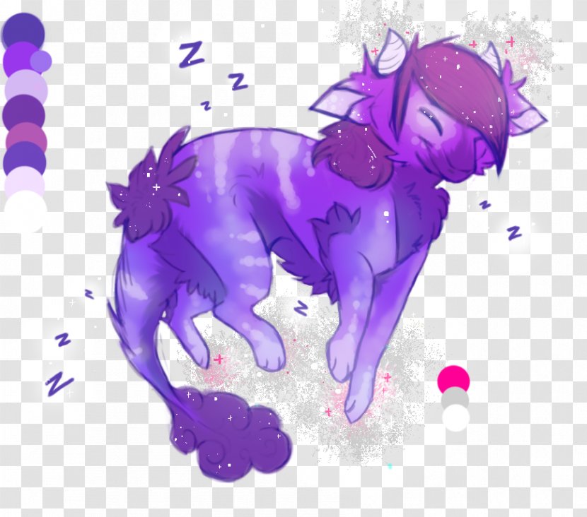 Canidae Illustration Unicorn Cartoon Dog - Snout - Purple Dream Transparent PNG