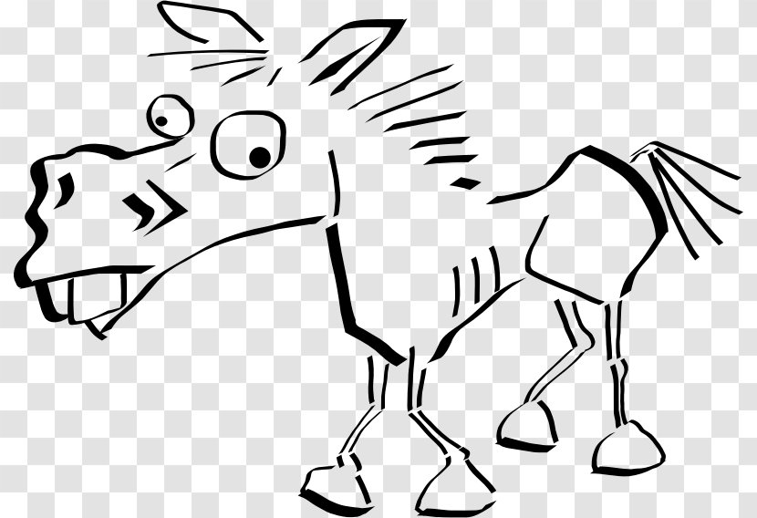 Horse Cartoon Drawing Clip Art - Line Clipart Transparent PNG