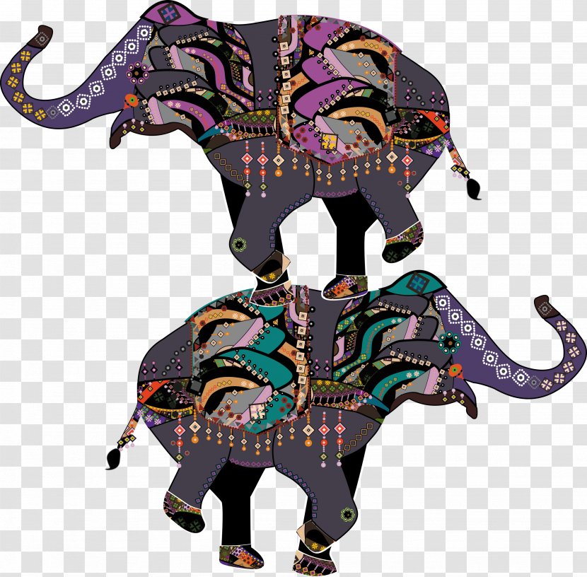 Eponj Home 3D Nevresim Seti Pamuk Çift Kişilik Filler Beyaz 100 % Cotton Double Queen Printed Duvet Comforter Quilt Cover Set Bedding Pillowcase 3 Pcs Elephants - And Mammoths Transparent PNG