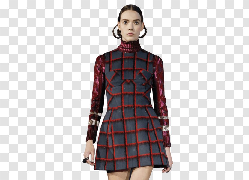 Tartan Fashion Coat Outerwear Sleeve - Day Dress - Christian Dior Transparent PNG