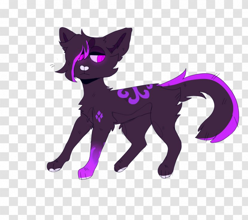 Whiskers Kitten Black Cat Horse - Purple Transparent PNG
