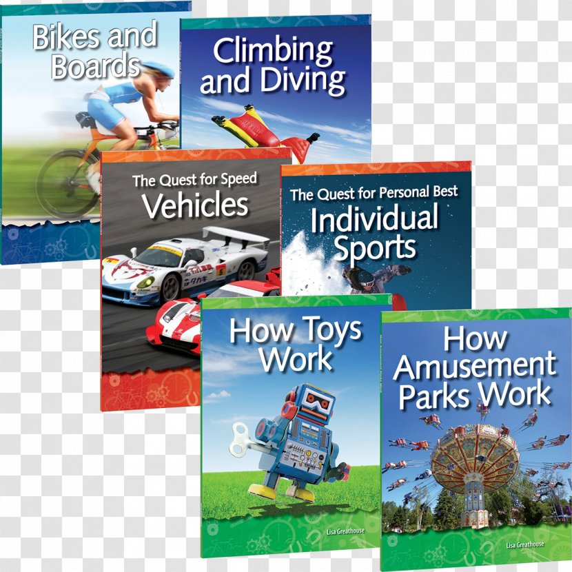 Forces And Motion Set Of 6 Physical Science Book Display Advertising - Cover Material Transparent PNG