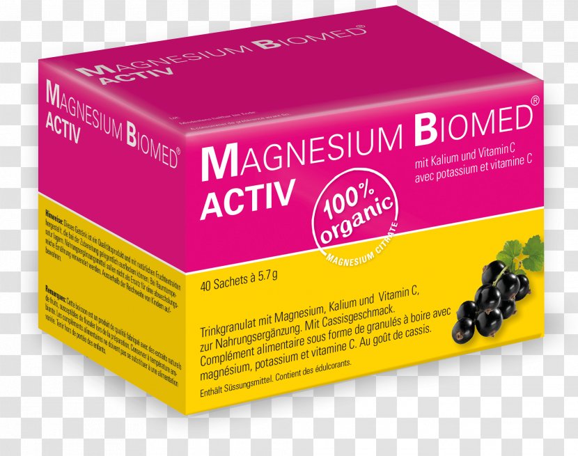 Biomed Magnesium Activ Cassis Pack 40 Stk. Potassium Chemistry Of Ascorbic Acid AG - Ag - Bag Transparent PNG