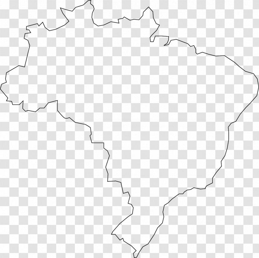 Brazil Blank Map Clip Art - White Transparent PNG