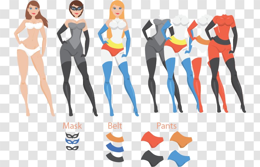 Superman Superhero Illustration - Frame - Swimmer Men And Women Vector 4 People Transparent PNG