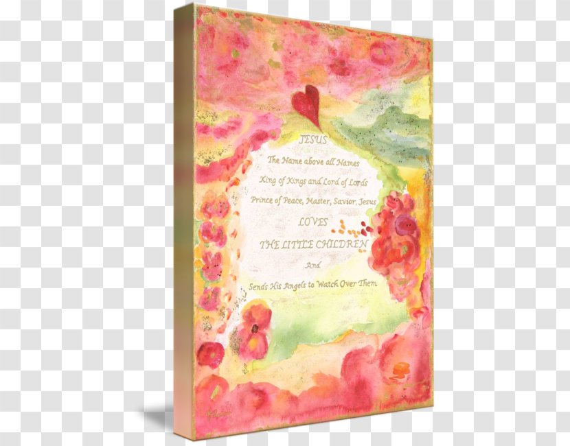 Floral Design Greeting & Note Cards Picture Frames Pink M - Jesus Kids Transparent PNG