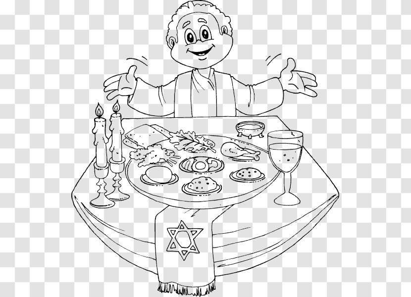 Passover Seder Plate Coloring Book Child - Black And White Transparent PNG