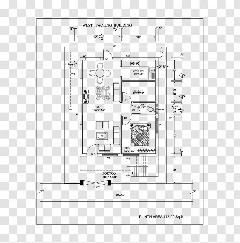 Vastu Shastra House Plan Interior Design Services Door - Black And White - PLAN Transparent PNG