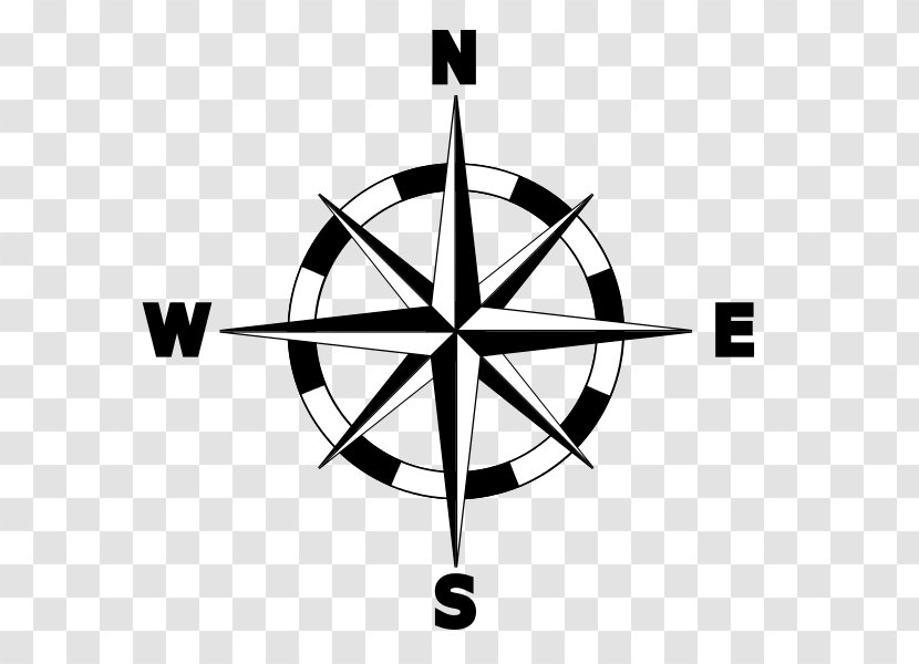 North Compass Rose Map Clip Art - Monochrome Photography Transparent PNG