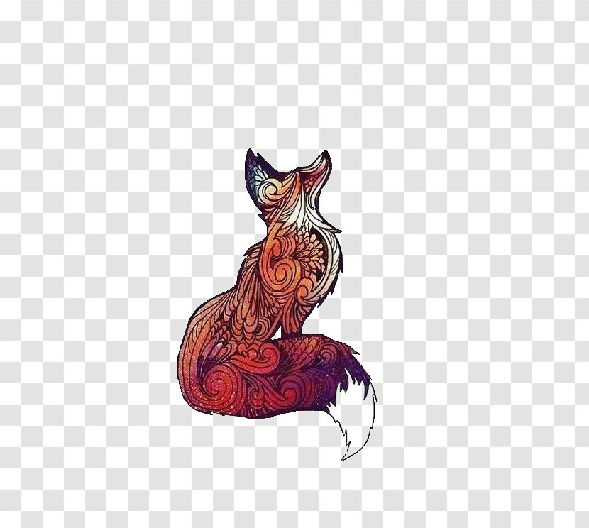 Sticker Fox Drawing T-shirt - Label Transparent PNG