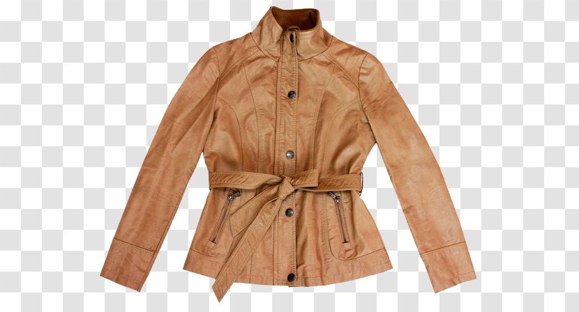 Leather Jacket Stock Photography Clothing - Brown Bundled Transparent PNG