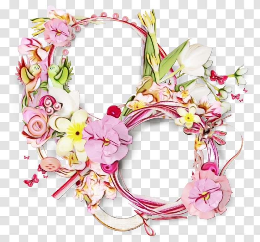 Pink Flower Cut Flowers Plant Fashion Accessory - Wreath Transparent PNG