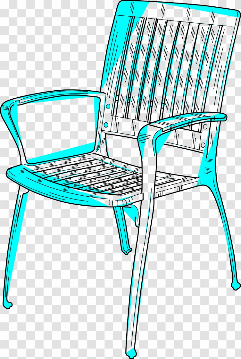Table Chair Garden Furniture Clip Art - Black And White Transparent PNG