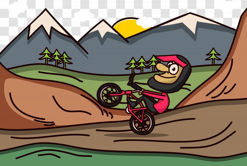 Bicycle Cycling Outdoor Recreation Illustration - Mountain Bike - Adventure Movement Speed Outdoors Transparent PNG