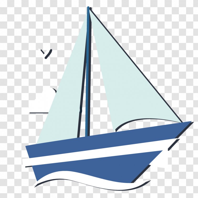 Sailing Ship Sailboat - Cone - Blue Ornament Transparent PNG