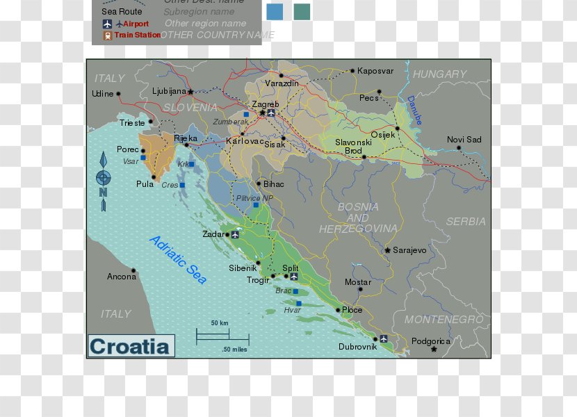 Dubrovnik Hvar Split Istria Adriatic Sea - Area - Map Transparent PNG