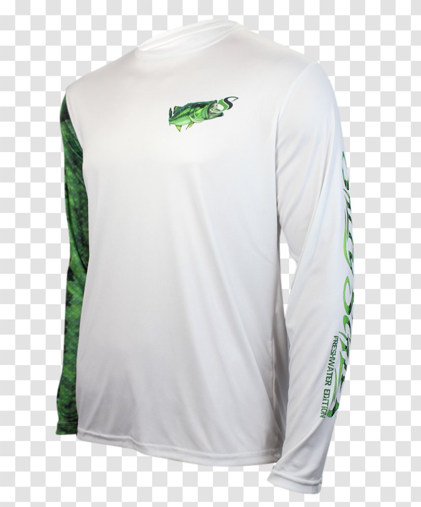 Long-sleeved T-shirt Clothing - White - LARGEMOUTH BASS Transparent PNG