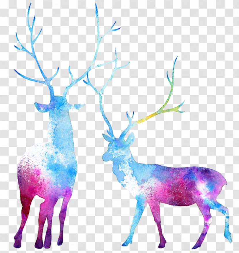 Reindeer Elk Moose Watercolor Painting - Animals Transparent PNG