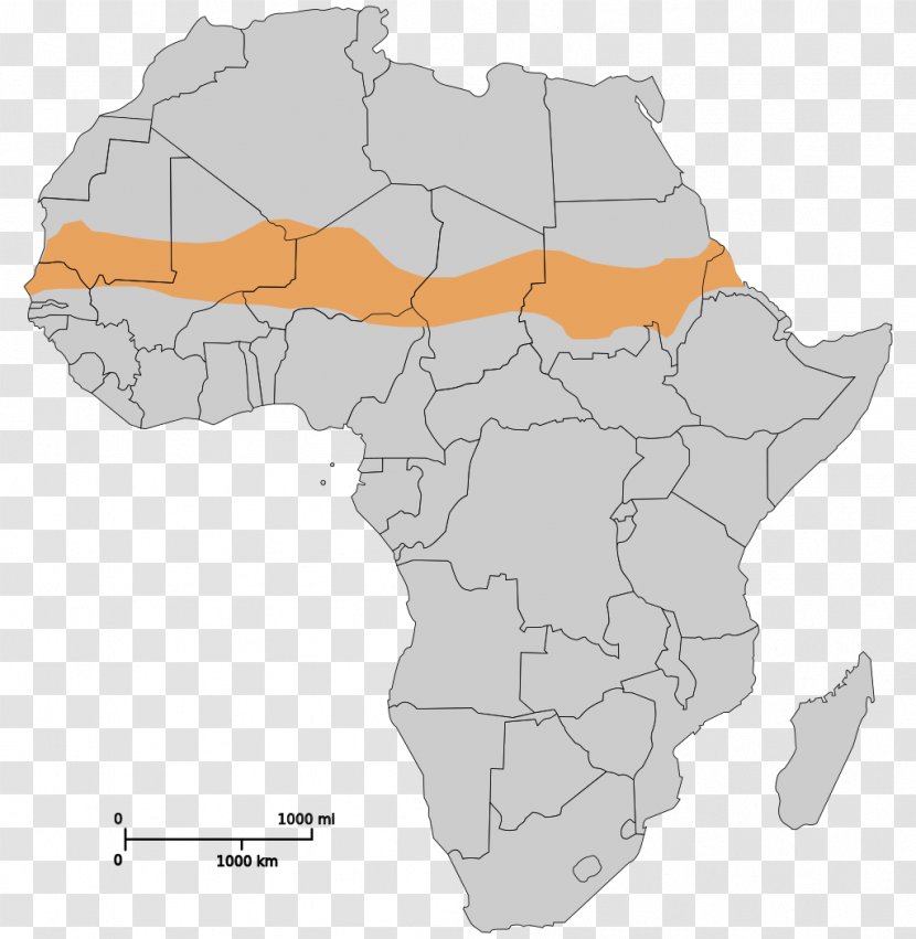 Sahara Sahel Region Blank Map Central Africa - Wikimedia Foundation Transparent PNG