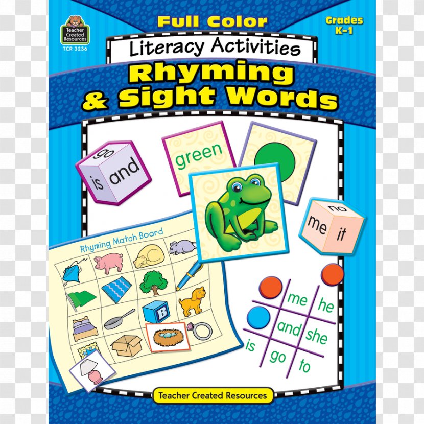 Full Color Literacy Activities Sight Words Kindergarten Rhyme - Text - Writing Books Amazon Sale Transparent PNG