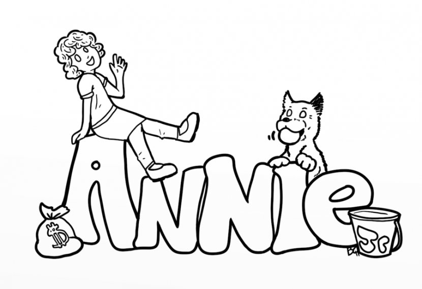 Little Orphan Annie Coloring Book Clip Art - Silhouette - Logo Cliparts Transparent PNG
