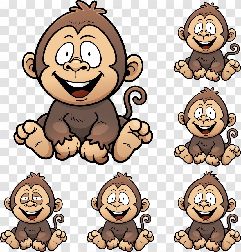 Vector Graphics Illustration Drawing Image Royalty-free - Laughter - Monkey Transparent PNG