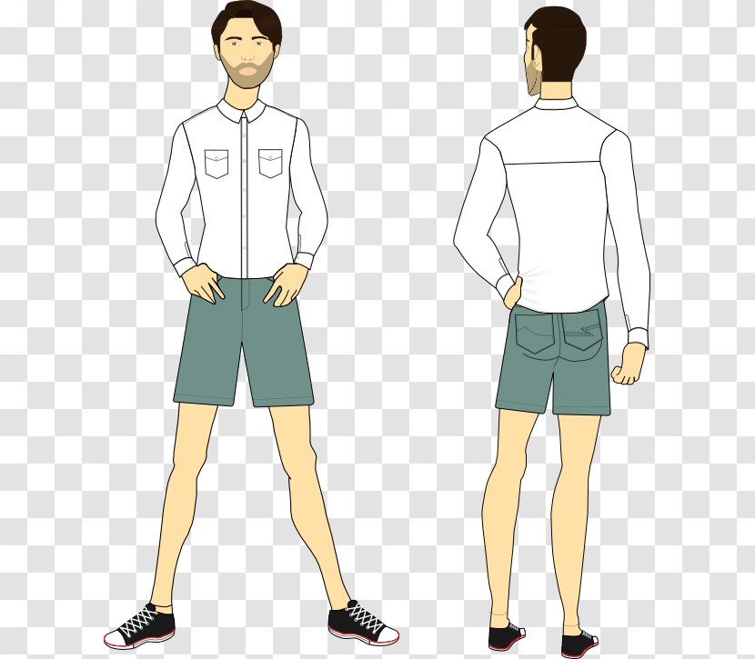 Drawing Shoe Clothing Shorts Hip - Silhouette - Loudly Transparent PNG