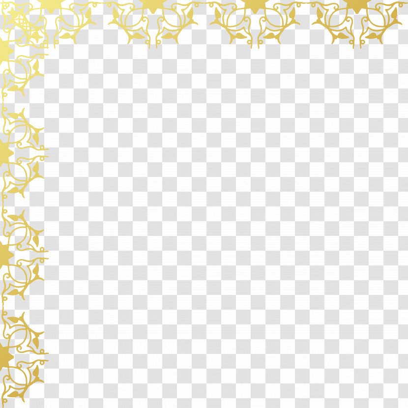 Yellow Area Angle Pattern - Gold Frame Transparent PNG