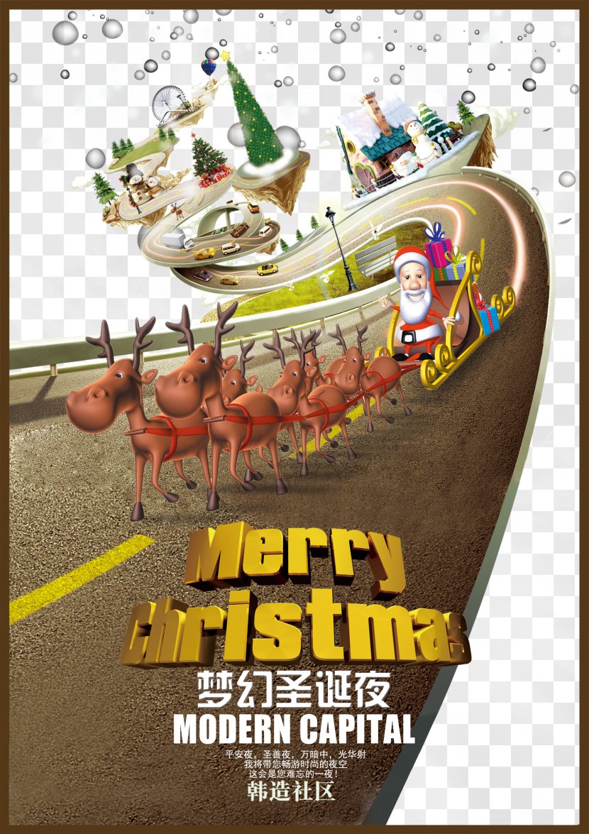 Santa Claus Christmas Poster Font - Image Transparent PNG