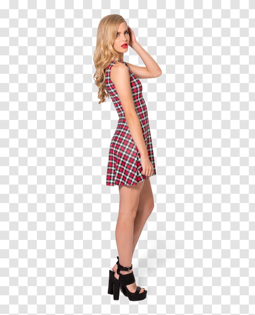 Tartan Shoulder Polka Dot Dress Costume Transparent PNG