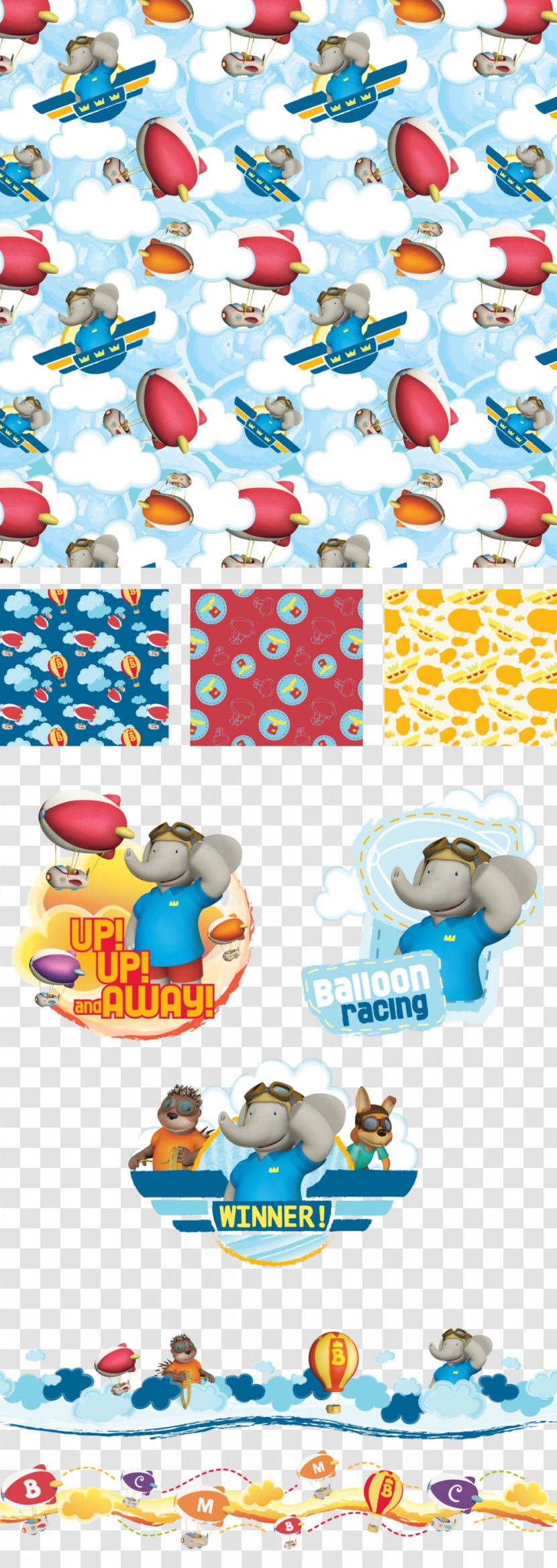 Theme Camping Royal Sport Pattern - Blimp Clipart Transparent PNG