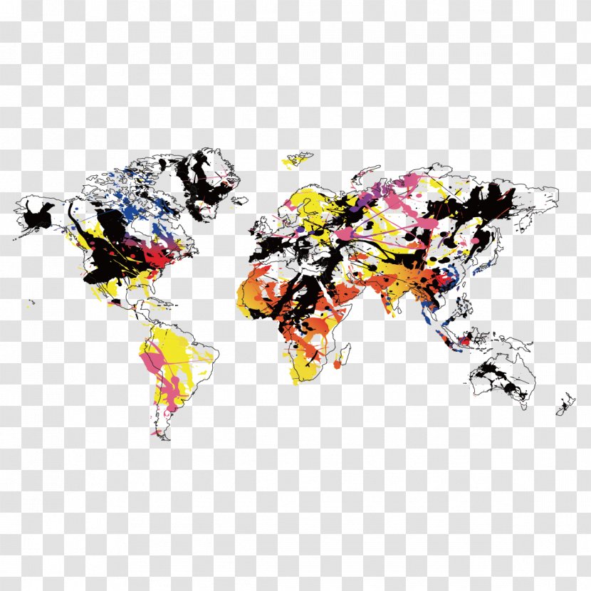 World Map - Yellow - Vector Color Transparent PNG