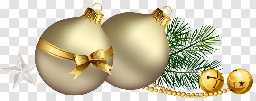 Christmas Balls With Pine Branch And Star Clipart - Decoration - Blog Transparent PNG