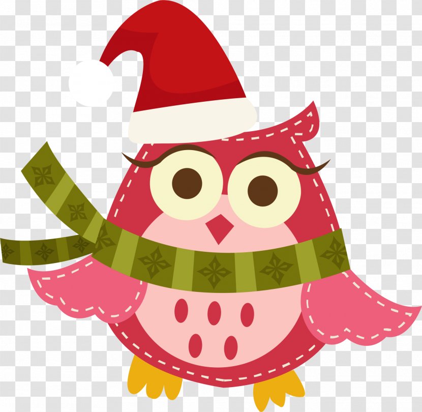 Santa Claus Owl Christmas Day Vector Graphics Drawing - Vertebrate - Monte Civetta Transparent PNG