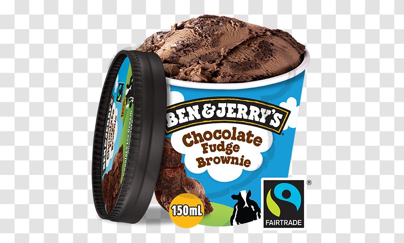 Chocolate Brownie Ice Cream Chip Cookie Fudge Ben & Jerry's - Dessert - Brownies Transparent PNG