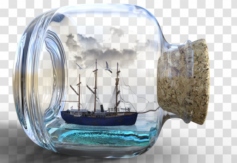 Wine Glass Bottle Ship - Tableware - Water Transparent PNG