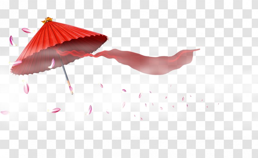 Paper Chinoiserie Poster - Painting - Red Umbrella Transparent PNG