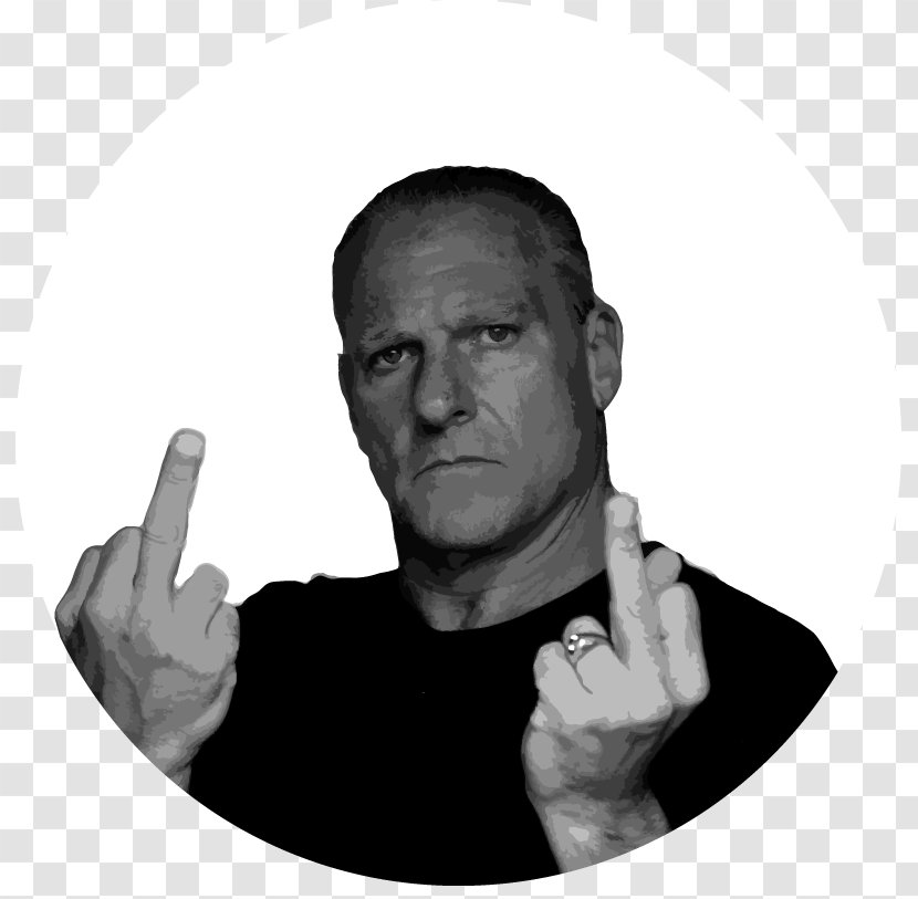 Thumb Chin Middle Finger Forehead - Monochrome Transparent PNG