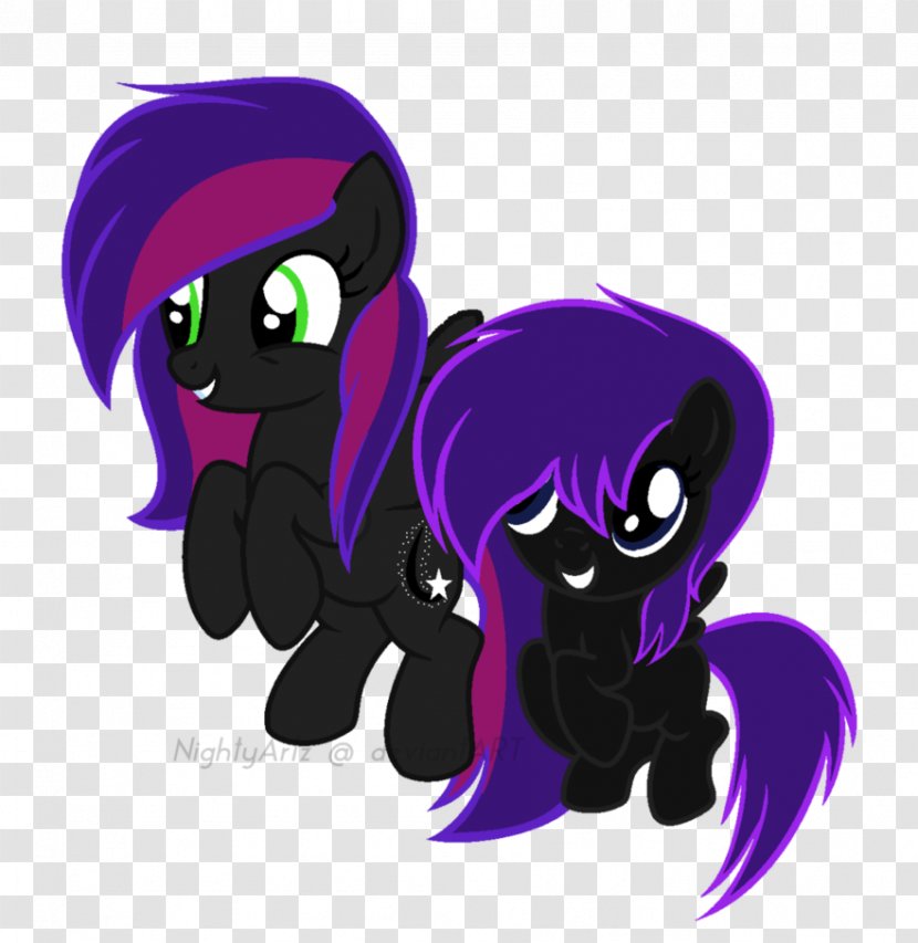 Cat Horse Pony Animal Mammal - Violet - Mother And Daughter Transparent PNG