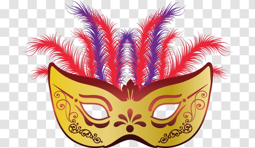 Mask Ball - Masque - Yellow Feather Masks Free To Pull Material Transparent PNG