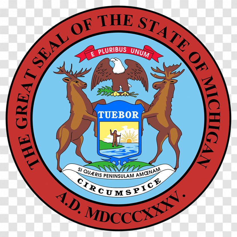 Seal Of Michigan U.S. State Great The United States Flag - Royaltyfree Transparent PNG
