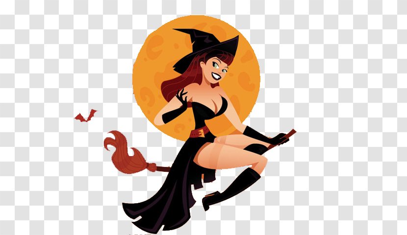 Witchs Broom Witchcraft Illustration - Silhouette - Halloween Transparent PNG