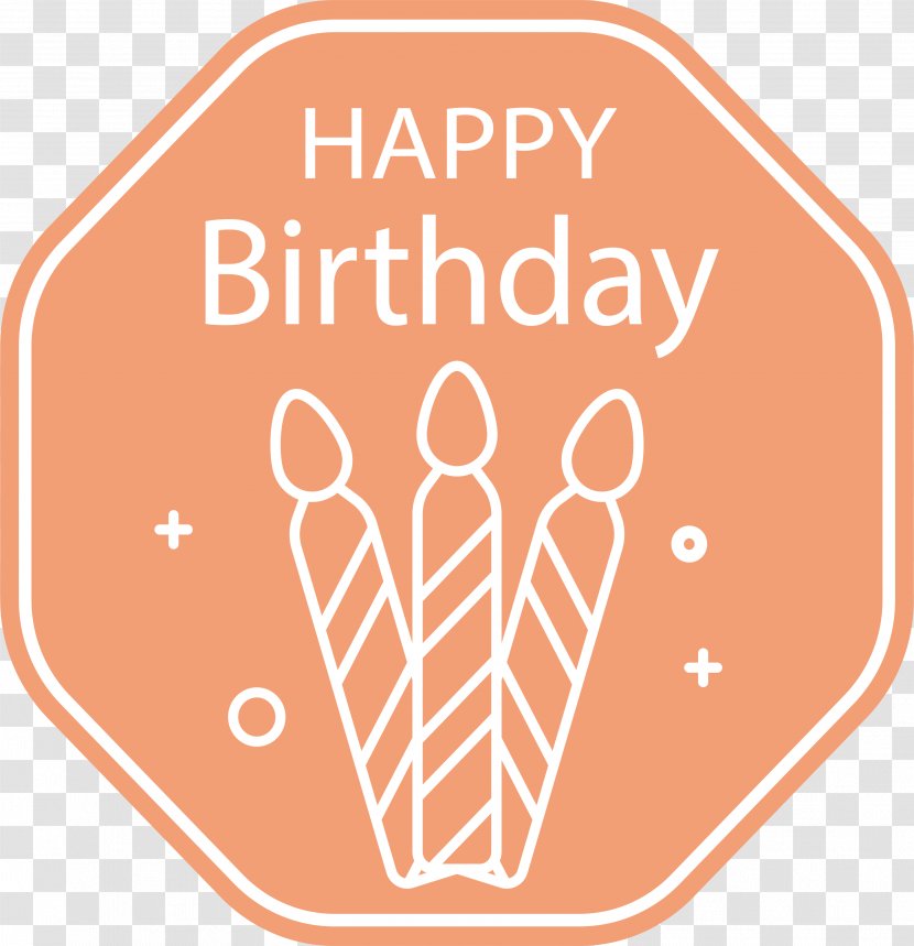 Happy Birthday To You Wish Greeting Card Party - Tree - Orange Octagonal Candle Label Transparent PNG