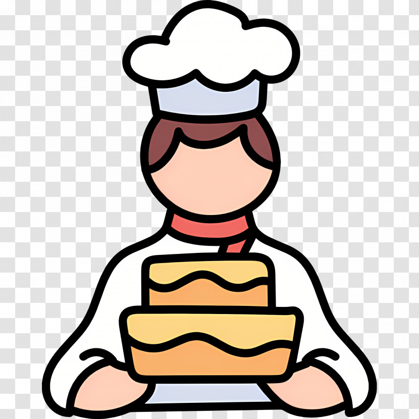 Chef - Baker With Cake Illustration Transparent PNG